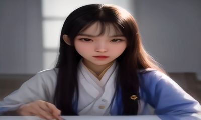 韩国女主播进行Study With Me陪伴学习直播，桌面整洁摆放教材和笔记本，氛围安静专注，适合同步学习